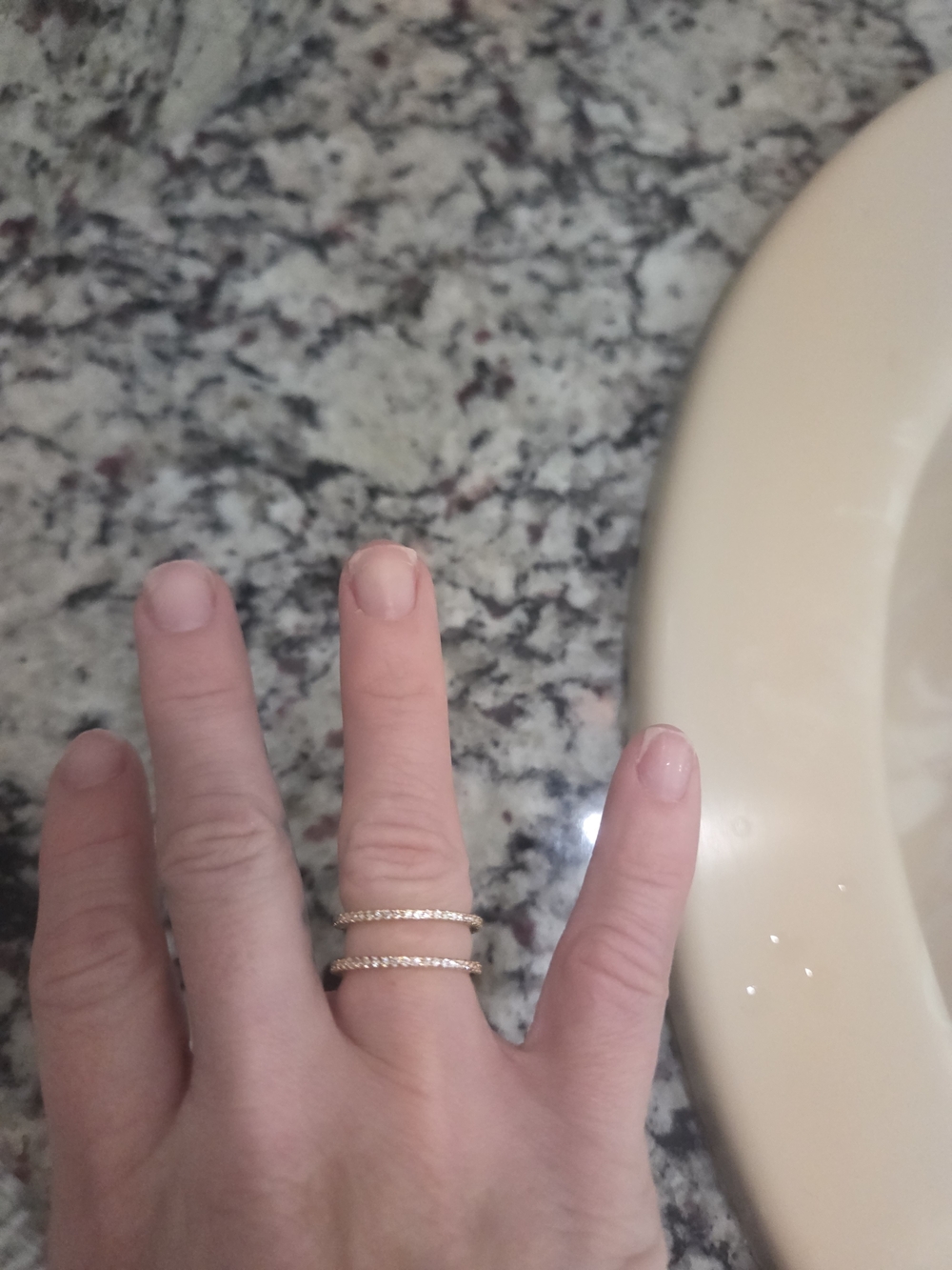 Delicate Double-Band Gold Ring with Crystal Accents - Women Jewelry Rings